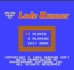 Lode Runner (Japan) Title Screen